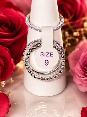 Bomb Party  💍 Sterling Amethyst Cubic Zirconia  925 Solid -SIZE 9